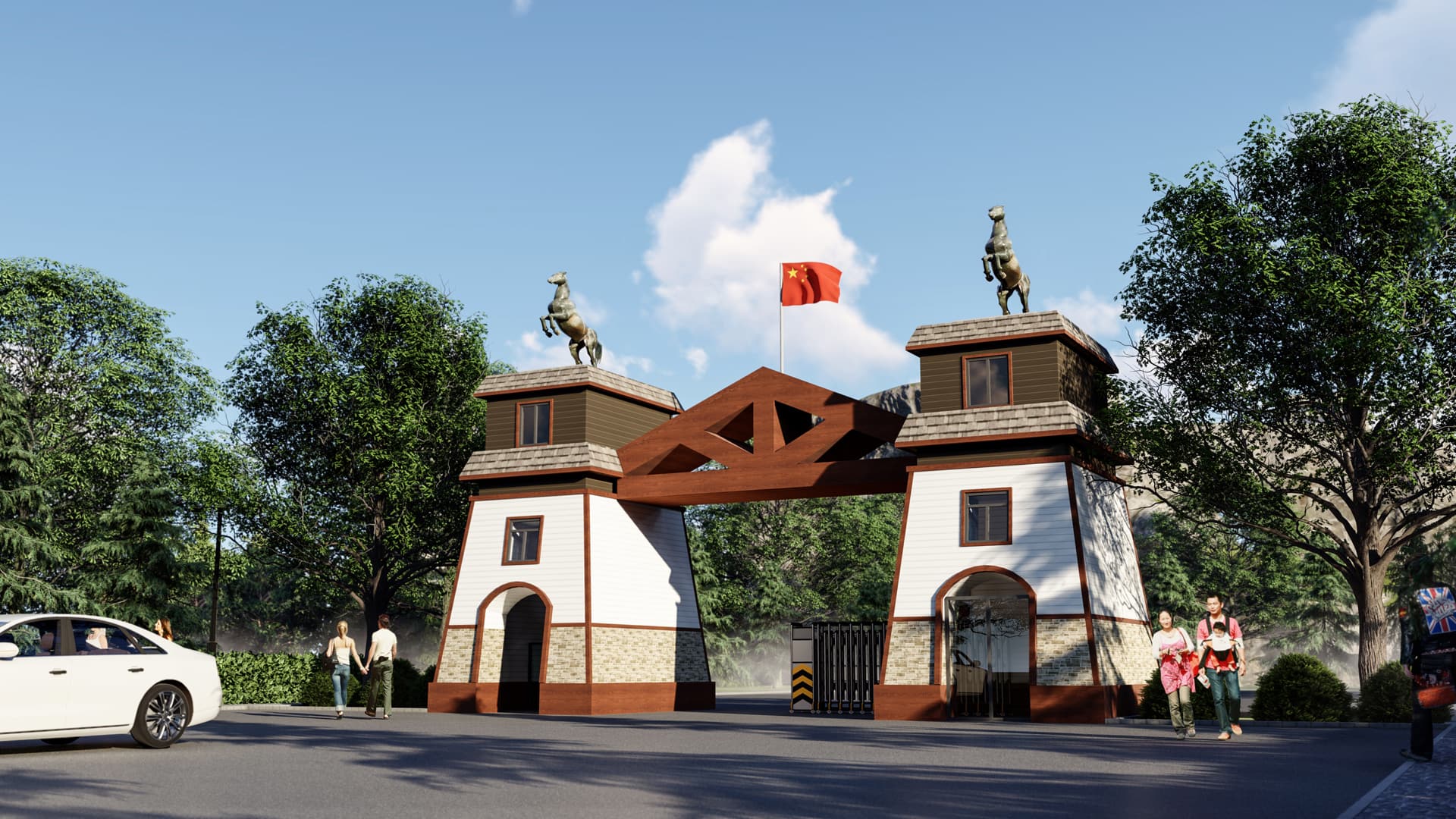 景區(qū)大門項目 板材型號：PBW32-07，B10-01，PB9003